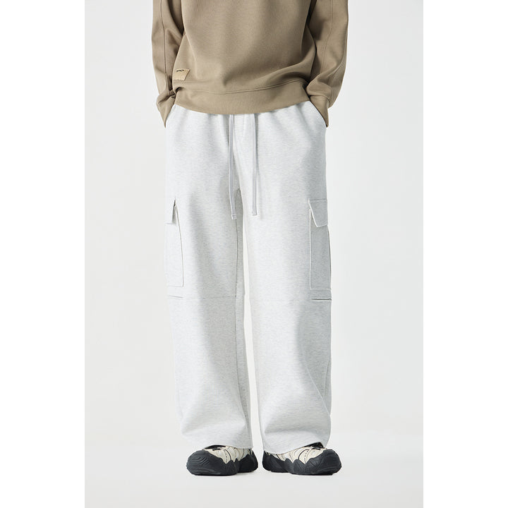 Damen Weite Cargo-Jogginghose aus French Terry mit Gummibund und aufgesetzten Klappentaschen Drune
