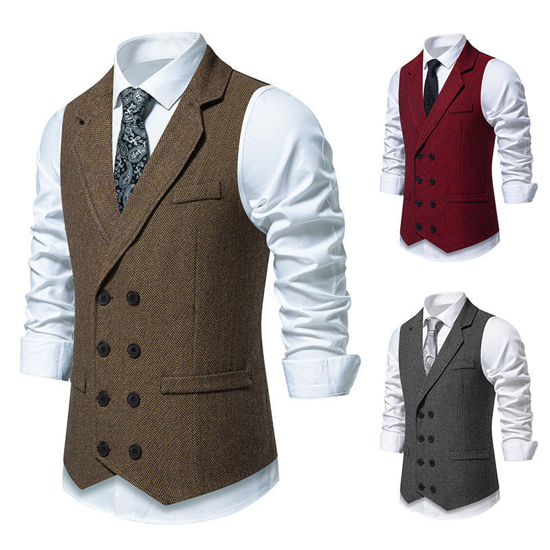 Herren elegante Weste im klassischen Fischgrätmuster Drune 1758204622