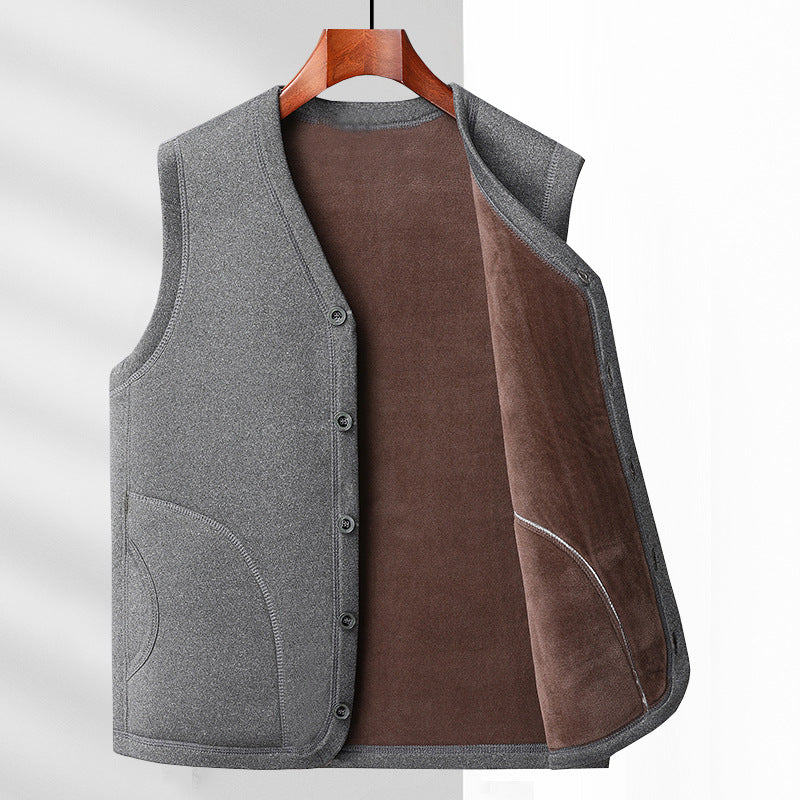 Herren Wattierte Thermo-Weste mit kuscheligem Fleece-Innenfutter und Knopfleiste Drune