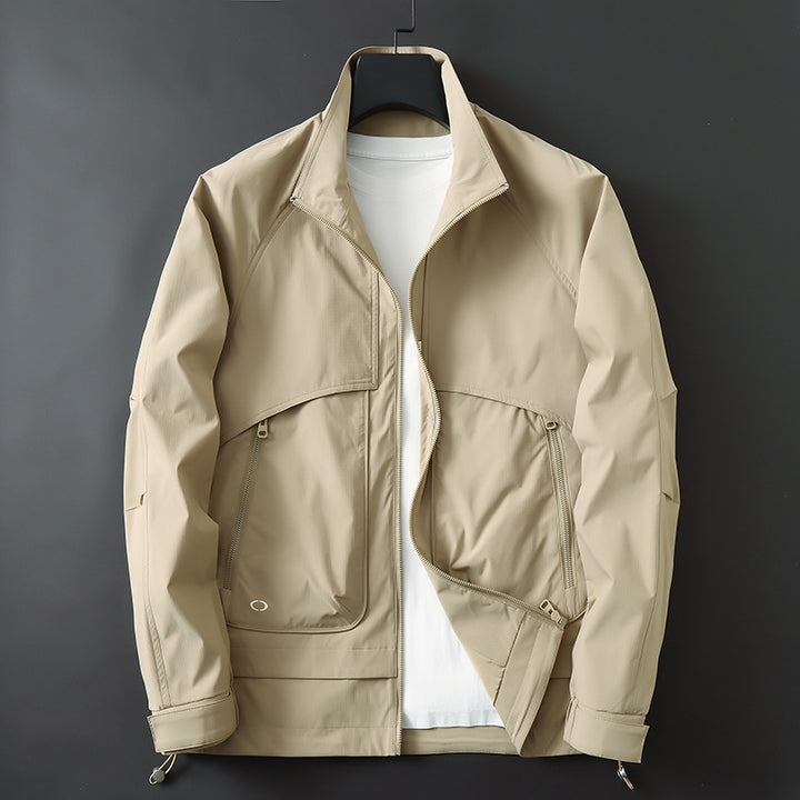 Herren Leichte Utility-Fieldjacke mit verstellbarem Saum und verdeckten Reißverschlusstaschen Drune