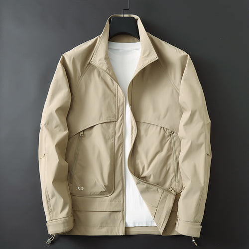 Herren Leichte Utility-Fieldjacke mit verstellbarem Saum und verdeckten Reißverschlusstaschen Drune