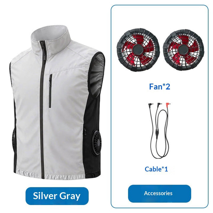 Unisex nan ergonomische Kühlweste mit integrierten Ventilatoren und Akkuanschluss Drune