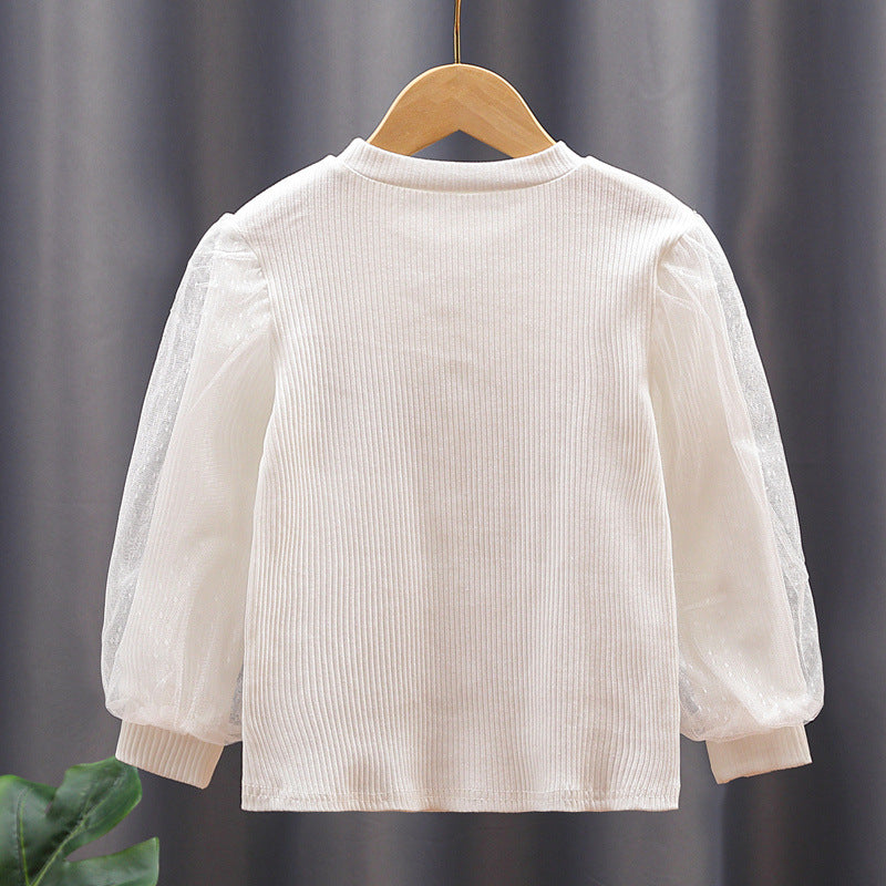 Damen Bluse mit Puffärmeln und Schleife Drune
