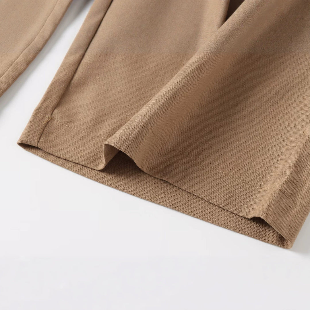 Damen Weite Culotte-Hose mit elastischem Bund und geradem Bein Drune