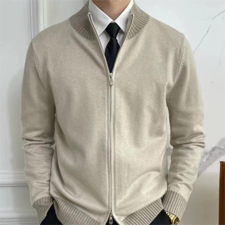 Herren Elegante Strickjacke mit Stehkragen Drune