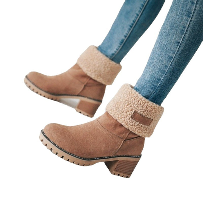 Damen Bequeme Stiefeletten mit wärmendem Futter Drune