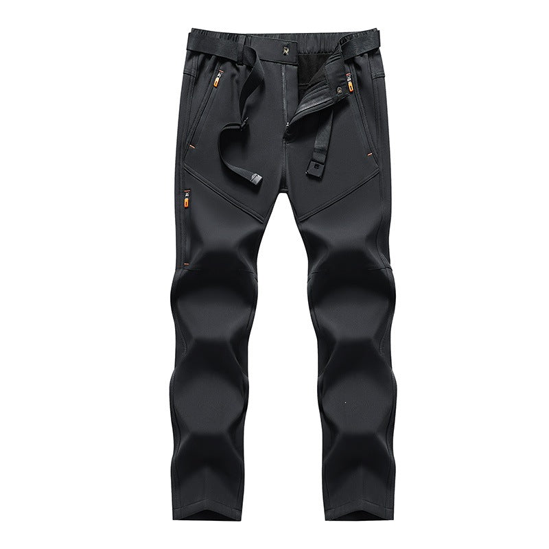 Herren Technische Softshell‑Outdoorhose mit vorgeformten Knien, wasserabweisenden Reißverschlüssen & integriertem Gürtel Drune