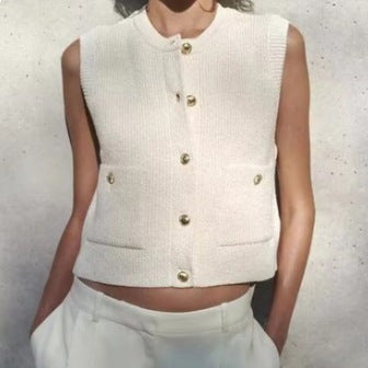 Damen Strickjacke mit Knopfdetails und dekorativen Taschen Drune