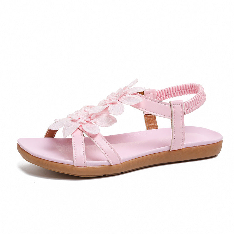 Damen Blumenverzierte Schlüpf-Sandalen Drune