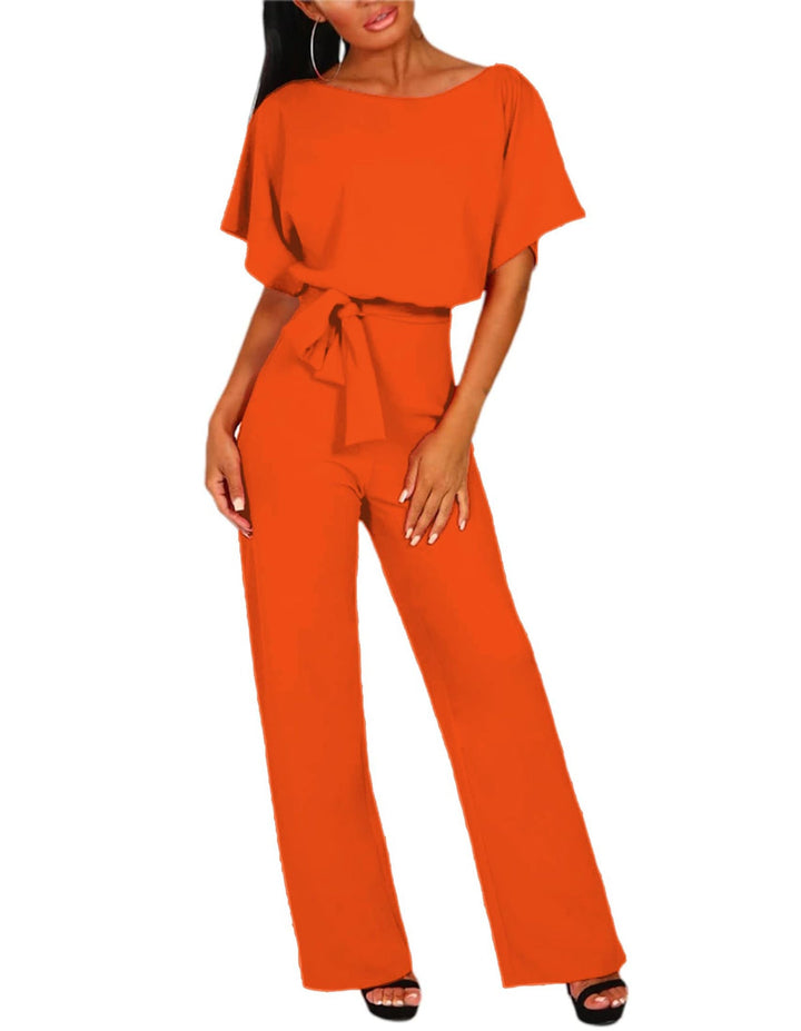 Damen elegantes Set bestehend aus fließender Bluse und weit geschnittenen Hosen Drune
