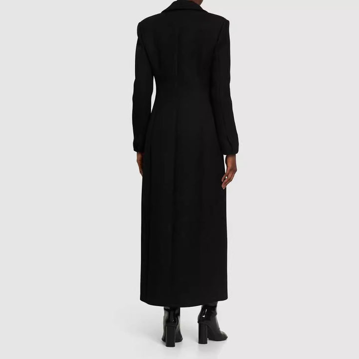 Damen Taillierter Longline-Mantel mit Reverskragen und Einreiher-Schnitt Drune