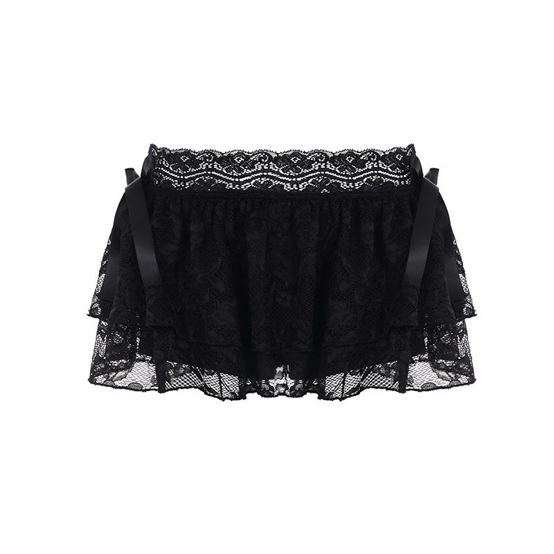 Damen verspielte Spitzen-Shorts mit Rüschendetails Drune