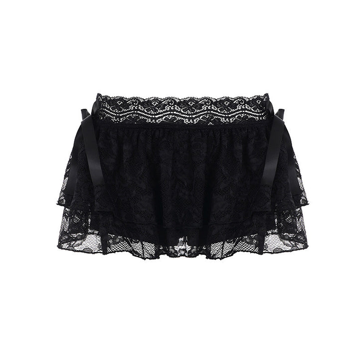 Damen verspielte Spitzen-Shorts mit Rüschendetails Drune