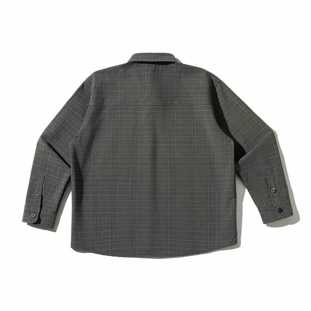 Herren Boxy Glencheck-Hemdjacke mit verlängertem Saum und aufgesetzter Brusttasche Drune