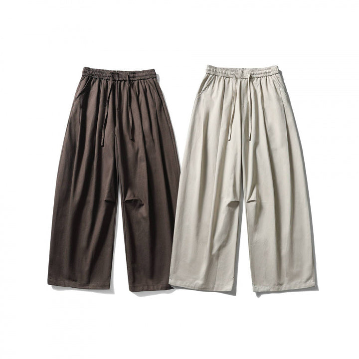 [Unisex] Weite Leinenmix-Hose mit elastischem Bund und Tunnelzug Drune