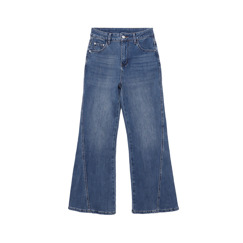 Damen lässige Flared Jeans aus hochwertigem Denim mit hohem Bund Drune