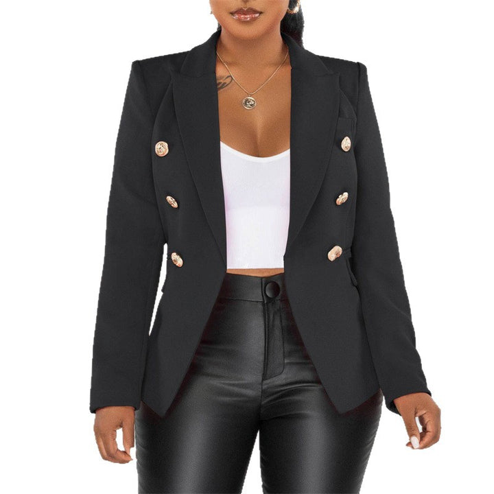 Damen Modischer Doppelt Gepknöpfter Blazer Drune