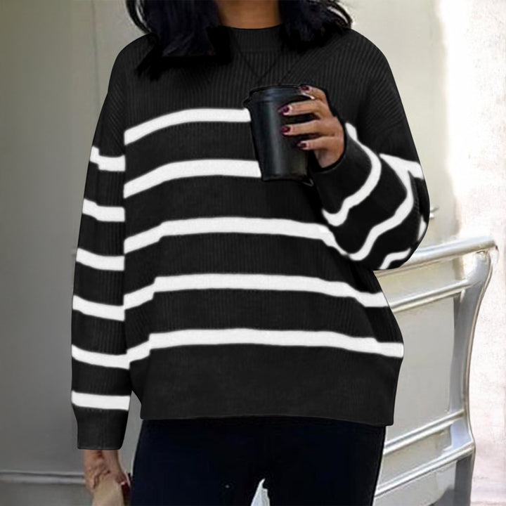 Damen nan oversized Mohair-Strickpullover mit weitem Carmen-Boat-Ausschnitt und flauschiger Struktur Drune