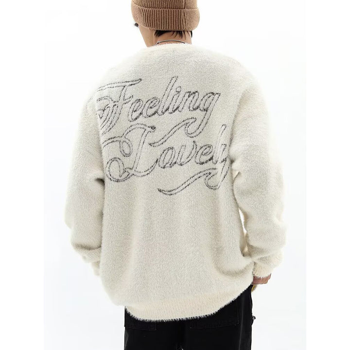 Herren Grobstrickpullover mit kreativem Motiv Drune