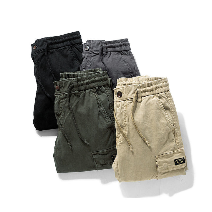 Herren Robuste Cargo-Jogginghose im Utility-Style mit Tunnelzugbund, aufgesetzten Klappentaschen und Kniepaneelen Drune