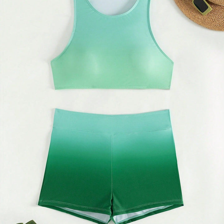 Damen Sportliches Crop-Top und Shorts-Set Drune