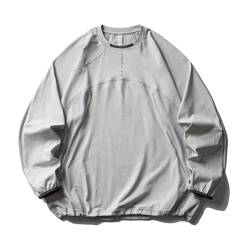 Unisex Technisches Oversize-Lauf- und Trainingsshirt mit Raglanärmeln, reflektierenden Akzenten und elastischem Saum Drune