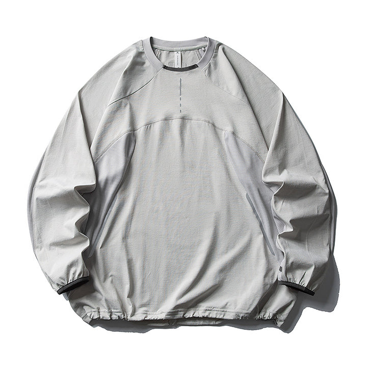 Unisex Technisches Oversize-Lauf- und Trainingsshirt mit Raglanärmeln, reflektierenden Akzenten und elastischem Saum Drune
