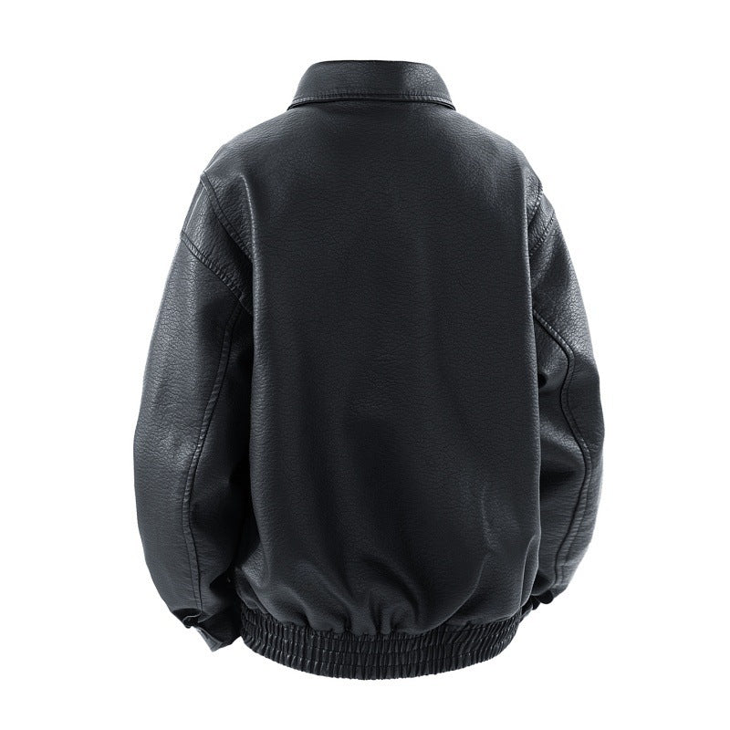 Herren Coole Kunstlederjacke mit praktischen Taschen Drune