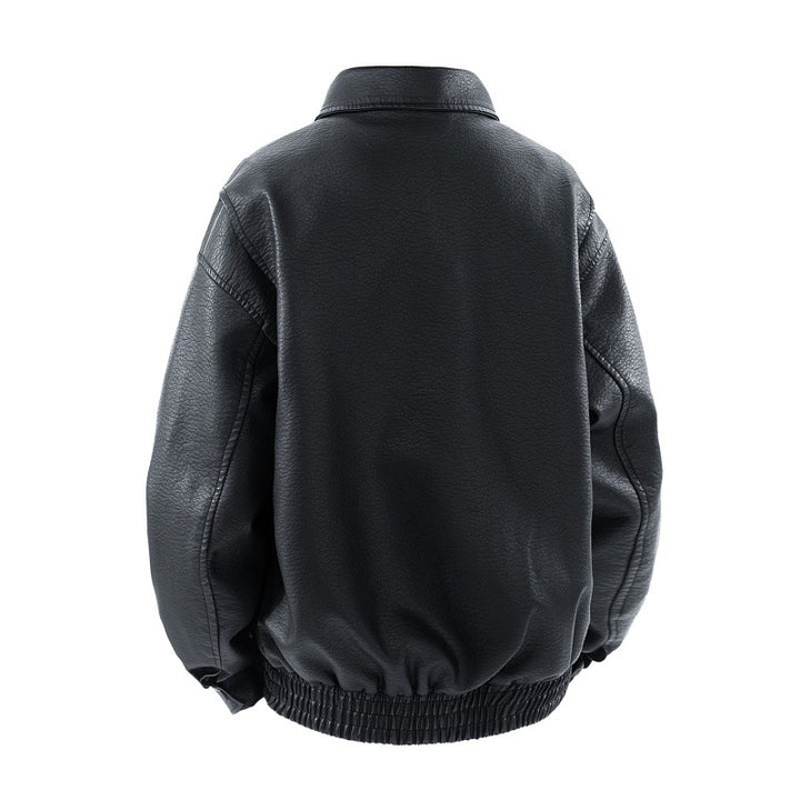 Herren Coole Kunstlederjacke mit praktischen Taschen Drune