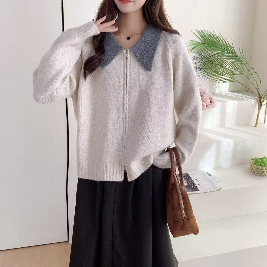 Damen Gemütlicher Zip-Pullover Drune