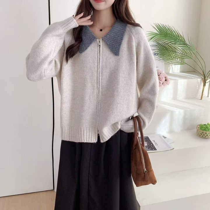 Damen Gemütlicher Zip-Pullover Drune