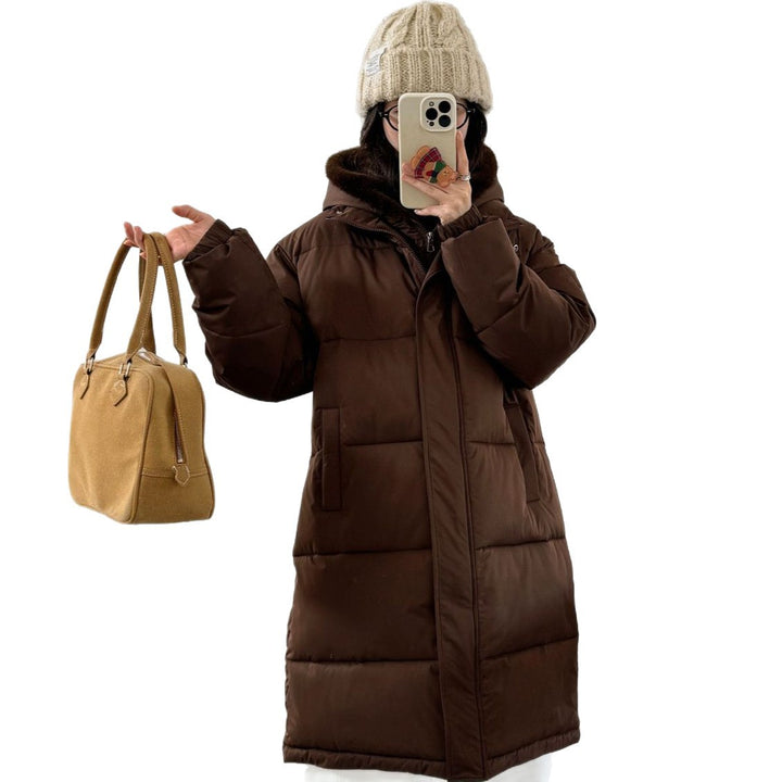 Damen Eleganter gefütterter Winterparka mit Plüschkragen und praktischen Taschen Drune