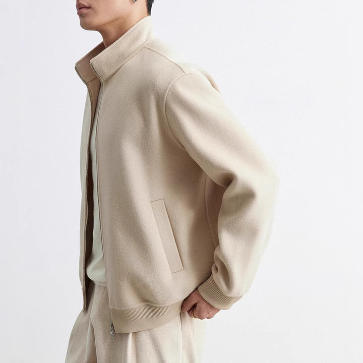 Herren Reißverschluss-Wollblouson mit Stehkragen Drune