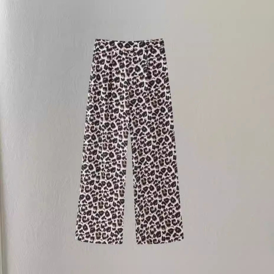 Damen Weite Leopardenmuster-Hose Drune