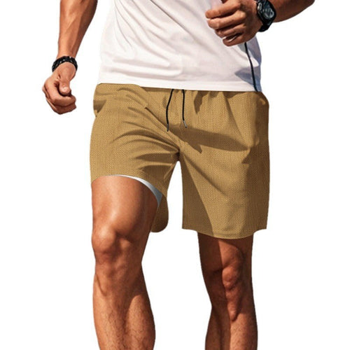 Herren nan zweilagige Badeshorts mit integrierter Kompressions-Innenhose und versteckter Handytasche Drune