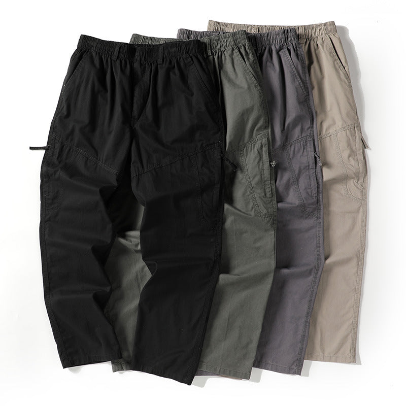 Herren Weite Utility-Cargohose mit geradem Bein, Mehrfachtaschen & lockerer Passform Drune