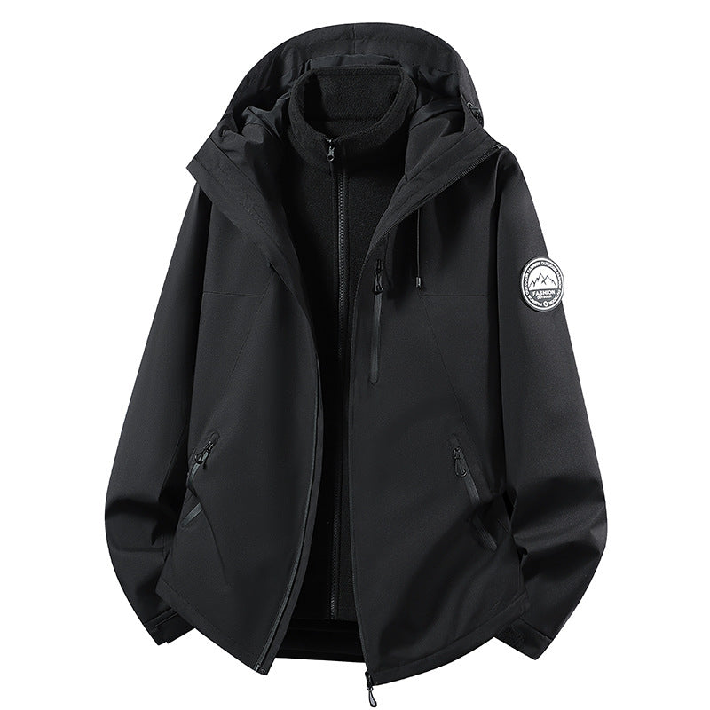 Damen sportive Regenjacke mit herausnehmbarem Fleece-Innenlayer und verstellbarer Kapuze Drune