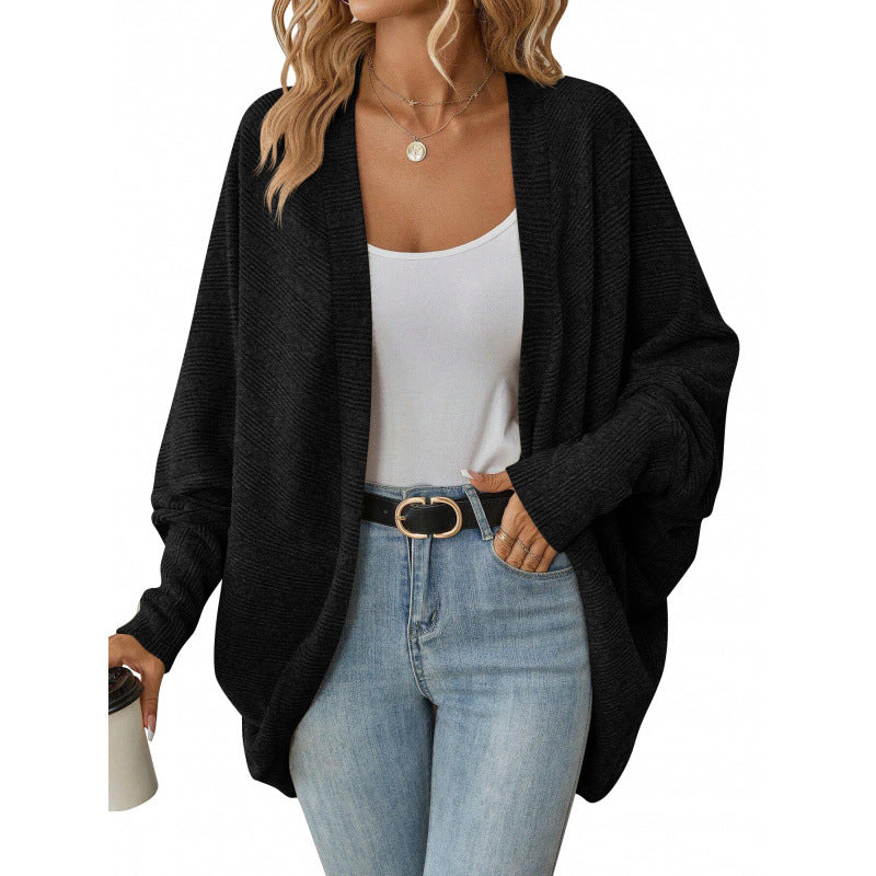 Damen lässige Strickjacke mit oversized Schnitt und lässigen Ärmeln Drune