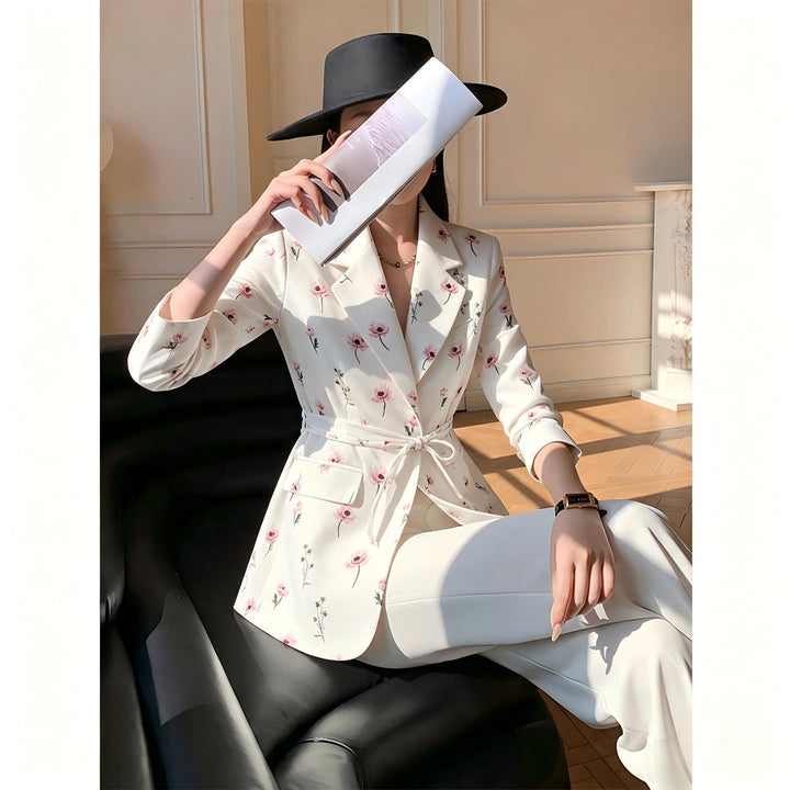Damen Blazer mit floralem Muster Drune