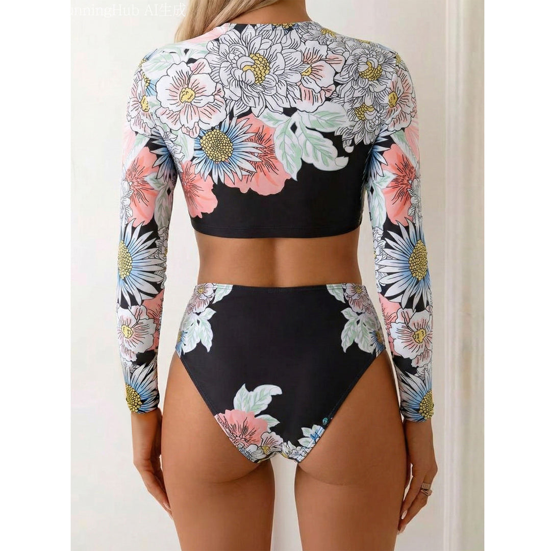 Damen Surf-Bikini-Set mit langen Ärmeln Drune