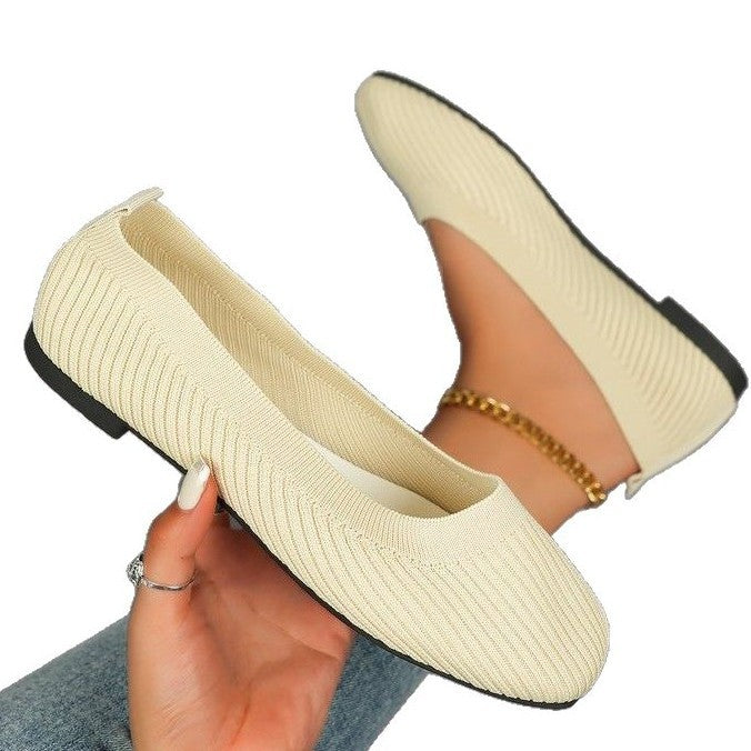 Damen Komfortable und modische Ballerinas mit strukturiertem Obermaterial Drune