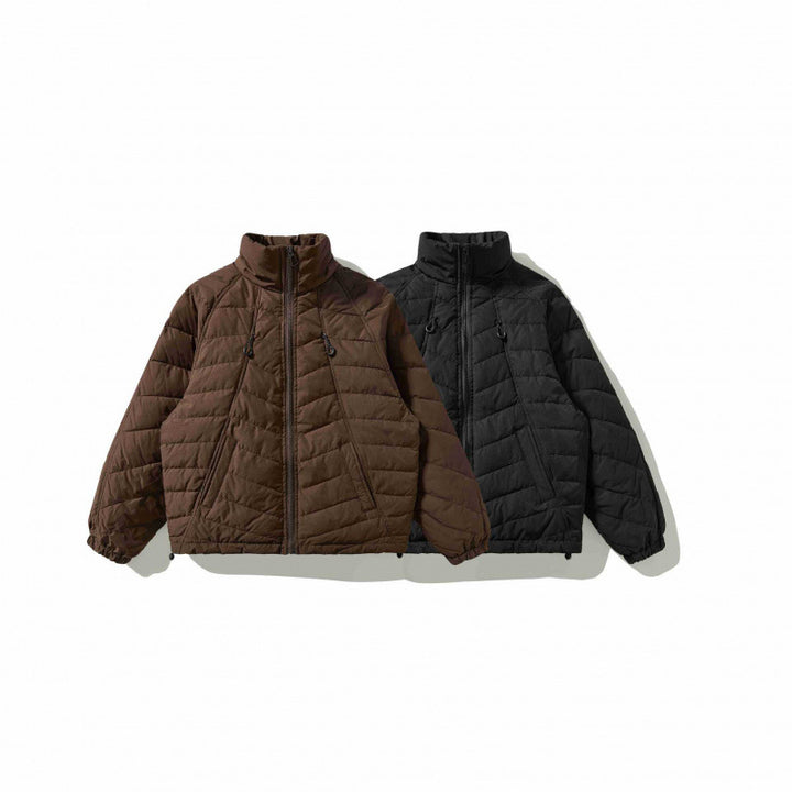 Unisex Gepolsterte Steppjacke mit hohem Kragen, Kordelzugsaum und elastischen Bündchen Drune