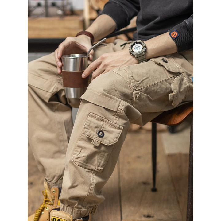 Herren Utility-Cargohose mit Kordelzug, elastischem Saum und Mehrfach-Taschen Drune