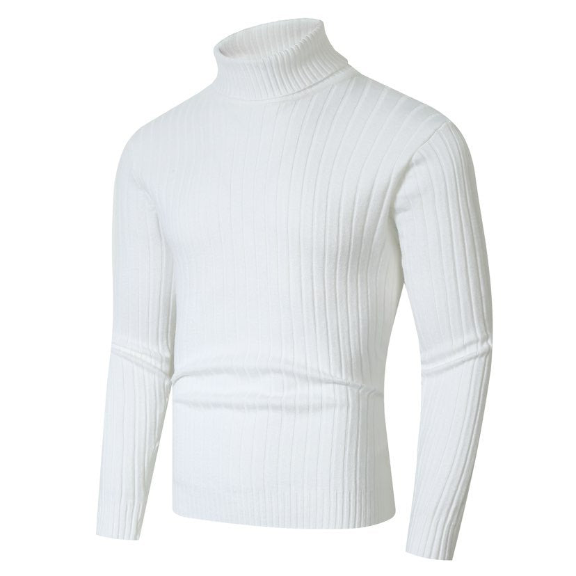 Herren Figurbetonter Rippenstrick‑Rollkragenpullover mit Stretch‑Feinstrick Drune