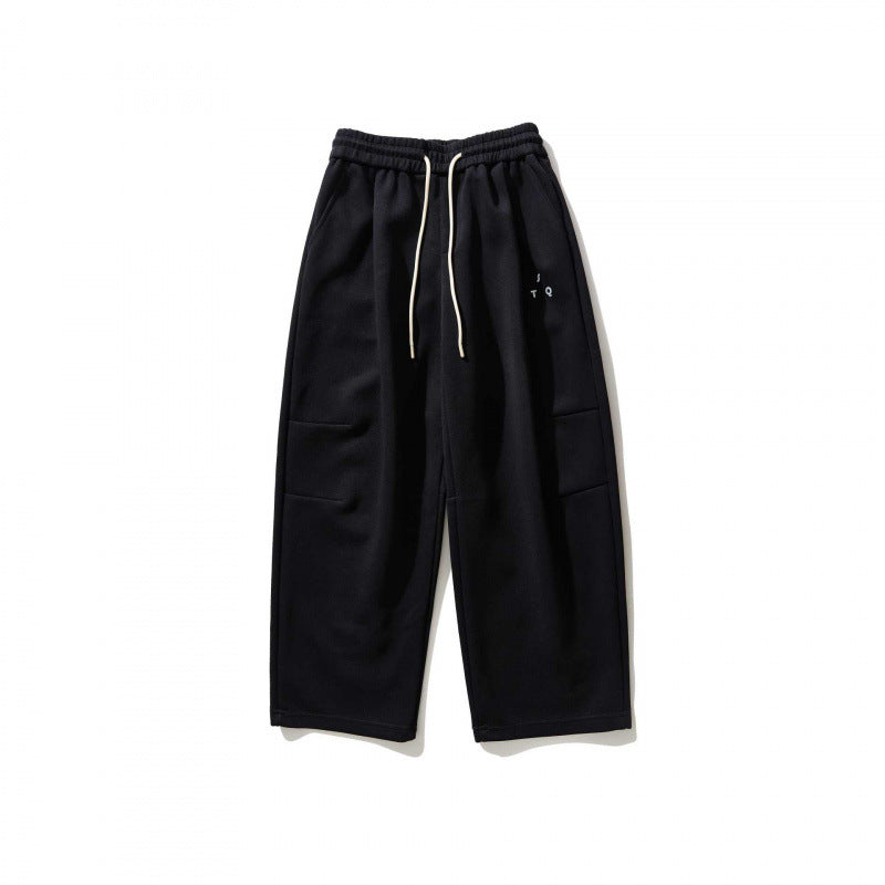 Unisex Weite Relaxed-Jogginghose aus French-Terry mit hohem Elastikbund und Kordelzug Drune