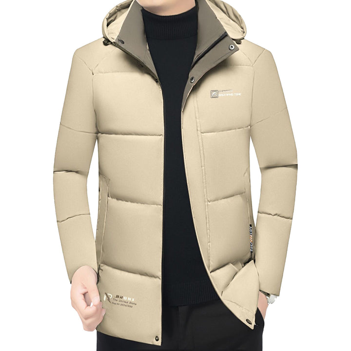 Herren Wattierte Stehkragenjacke mit wasserabweisender Oberfläche und Reißverschlusstaschen Drune