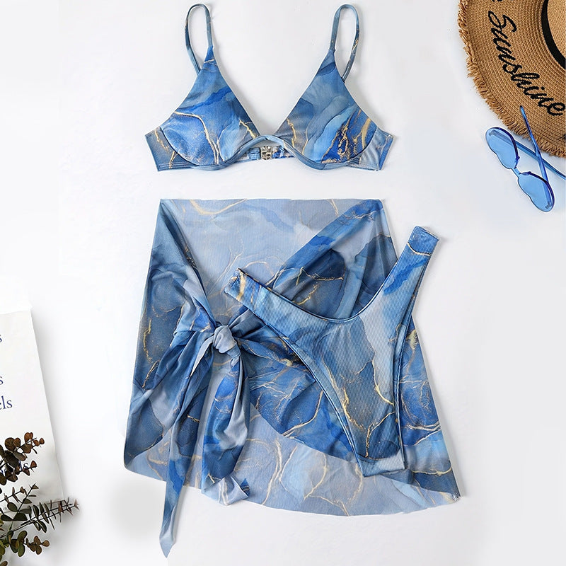 Damen Bikini-Set mit elegantem Wickelrock und modischem Oberteil Drune