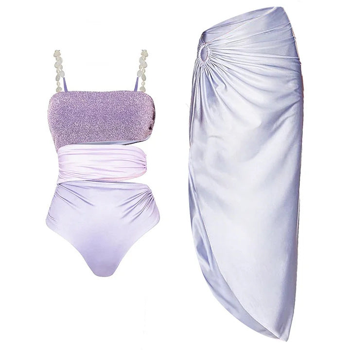 Damen Badeanzug mit elegantem Wickelrock Drune