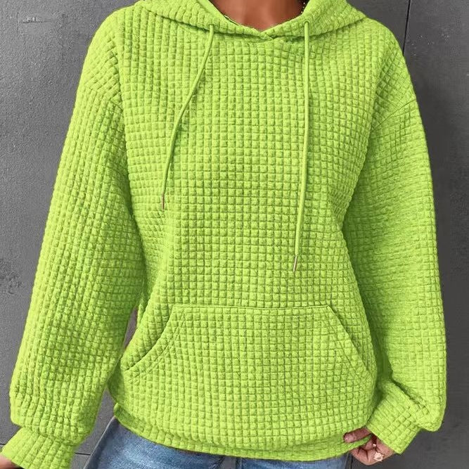 Damen luftiger Hoodie mit strukturiertem Gewebe und Kapuze Drune