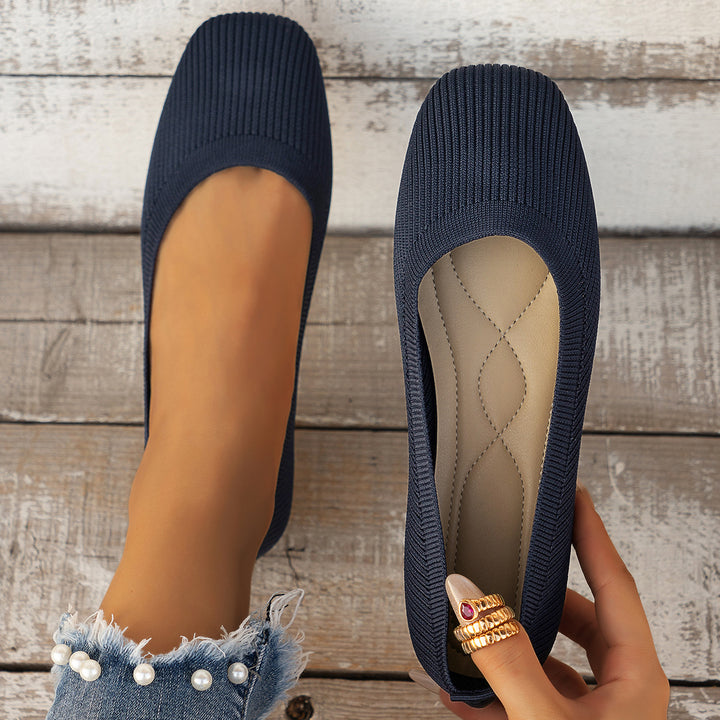 Damen Flexible Strick‑Slipper mit orthopädisch gepolstertem Fußbett Drune